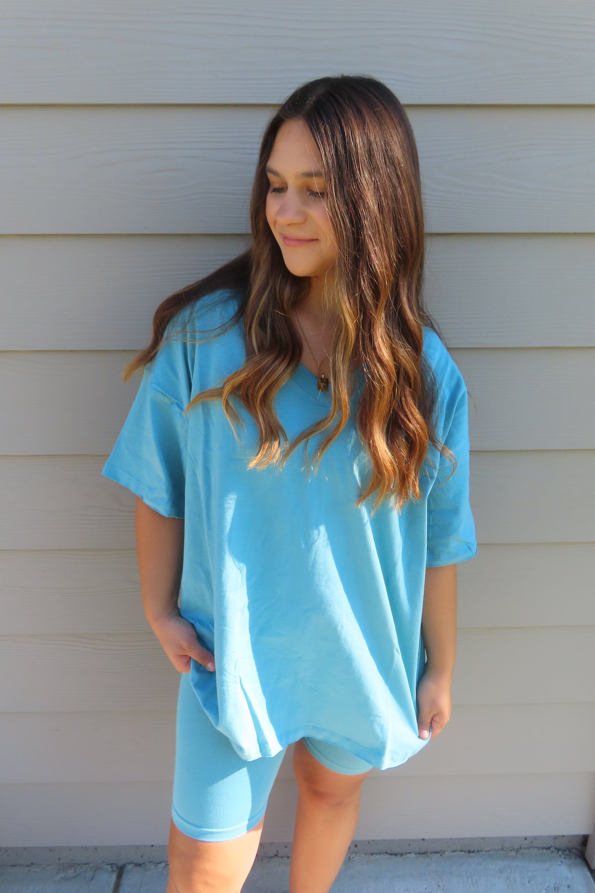 Teal Oversized Biker Set